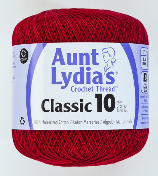 Aunt Lydias Crochet Thread - Cardinal , piecing and stitching