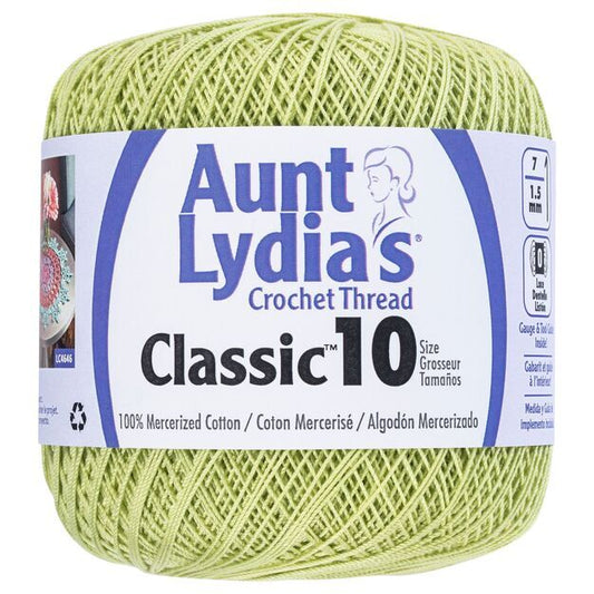 Aunt Lydias Crochet Thread - Wasabi , piecing and stitching