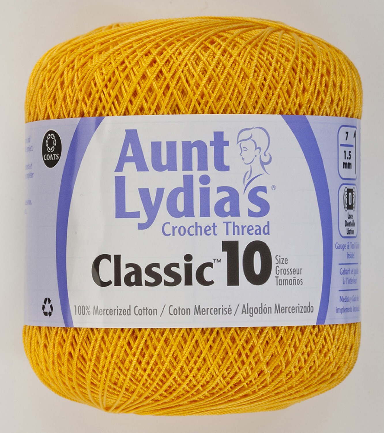 Aunt Lydias Crochet Thread - Goldenrod , piecing and stitching