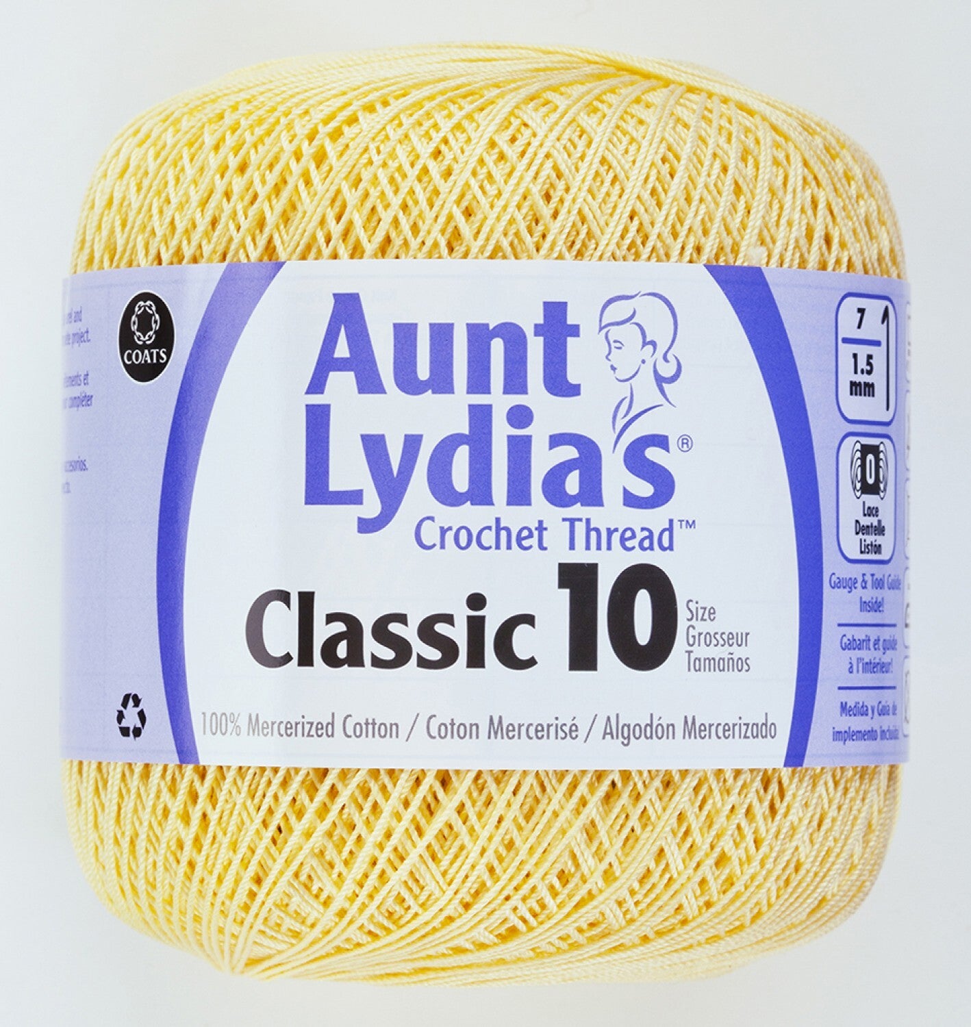 Aunt Lydias Crochet Thread - Maize , piecing and stitching