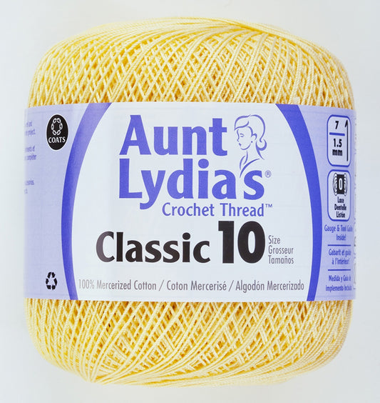 Aunt Lydias Crochet Thread - Maize , piecing and stitching