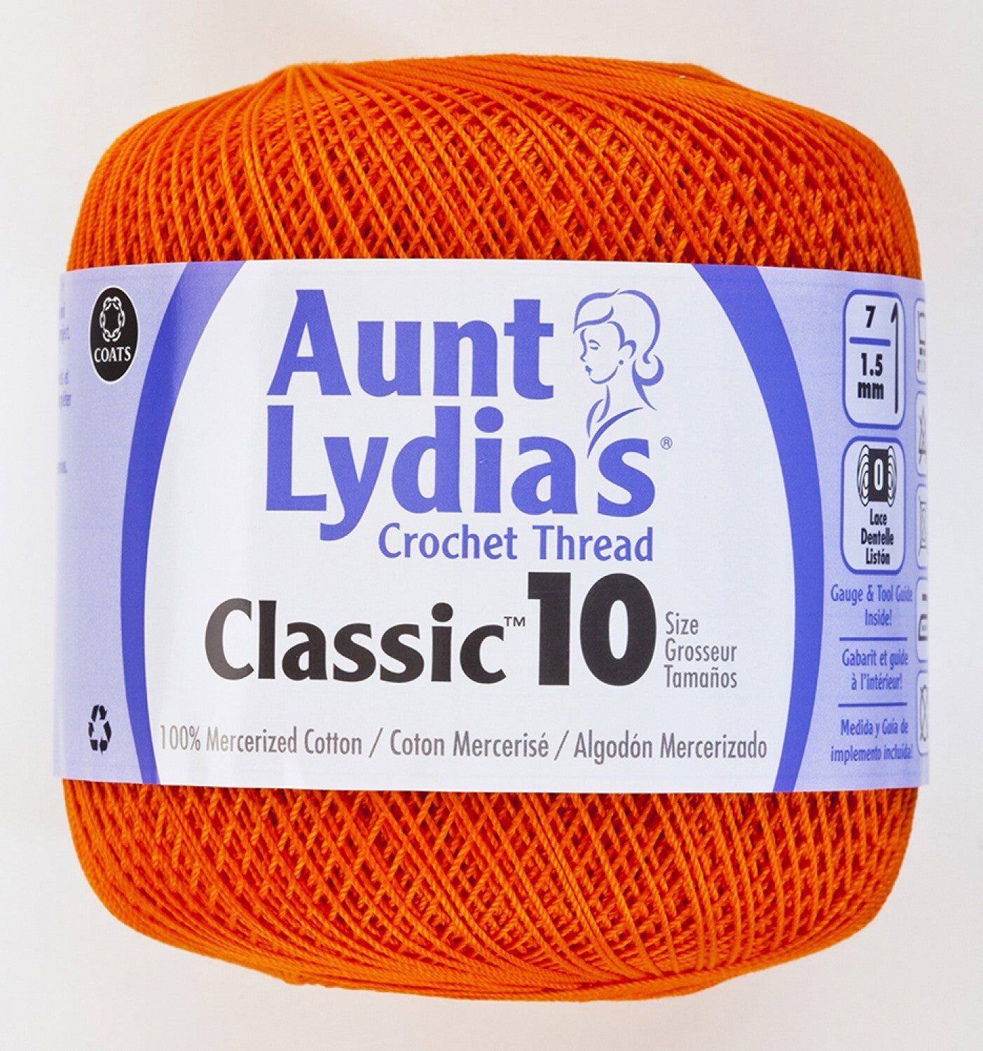 Aunt Lydias Crochet Thread - Pumpkin , piecing and stitching
