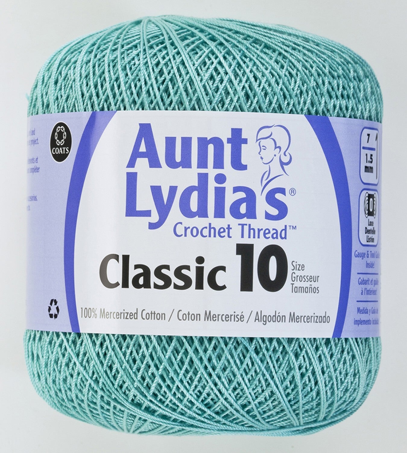 Aunt Lydia Crochet Thread - Aqua , piecing and stitching