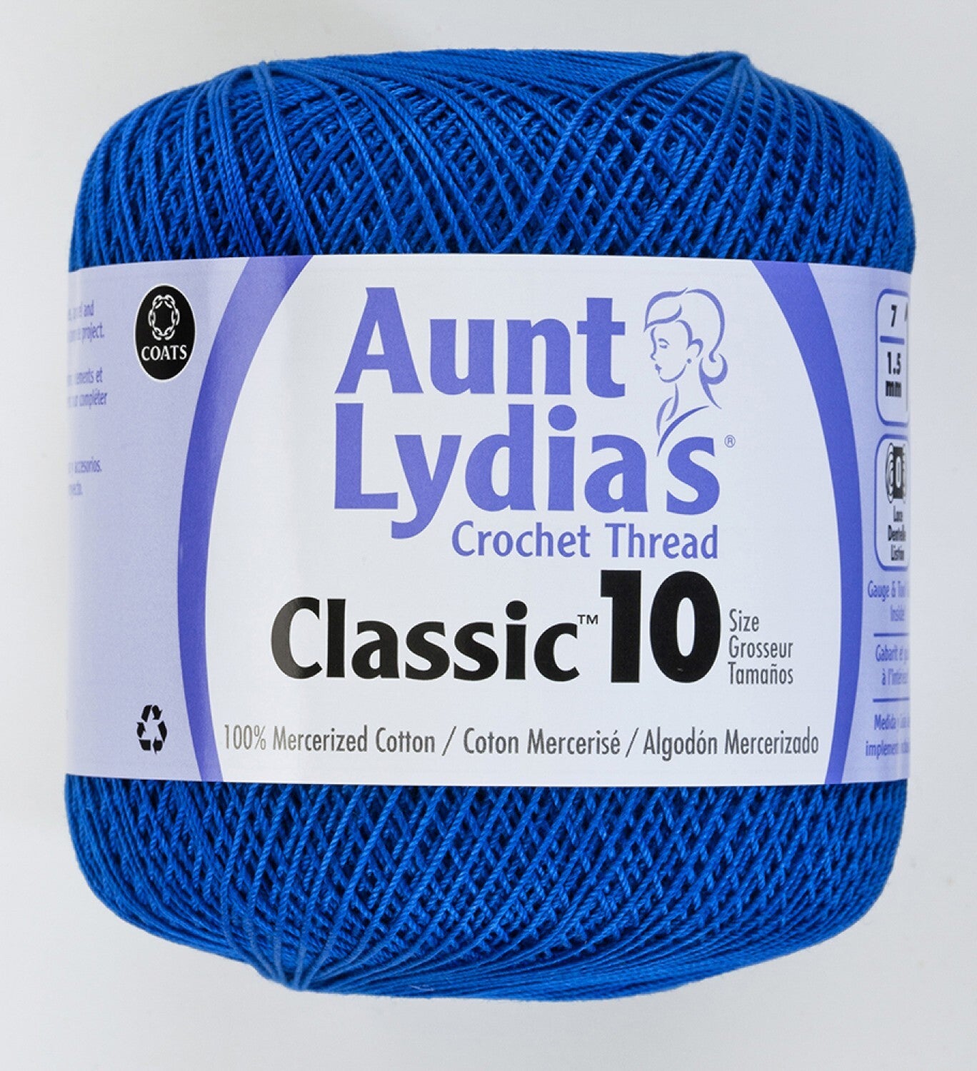 Aunt Lydias Crochet Thread - Dark Royal , piecing and stitching