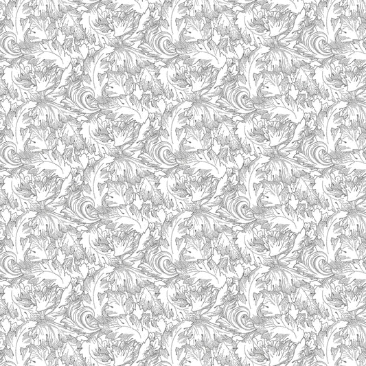 Twirling Leaves White on White sewing and quilting product