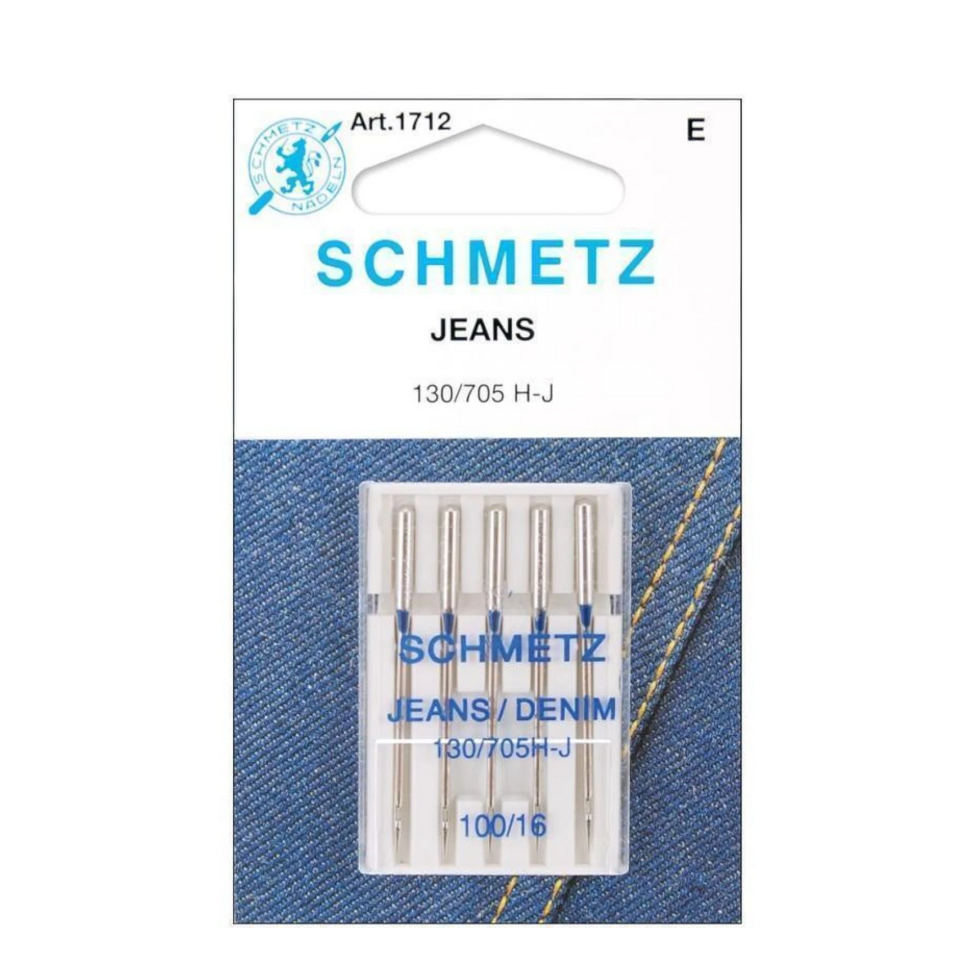 Schmetz Needles - Jeans/Denim Needles 100/16 5 Pack , quilting and needlework