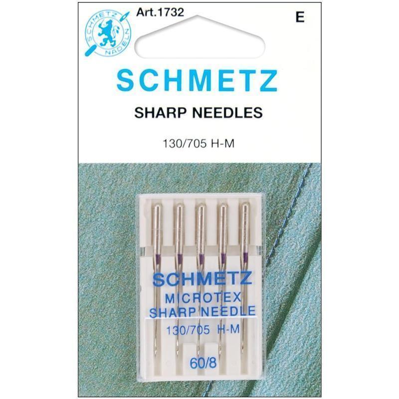 Schmetz Needles - Microtex (SHARP) 60/8 - 5 pack , quilting and needlework