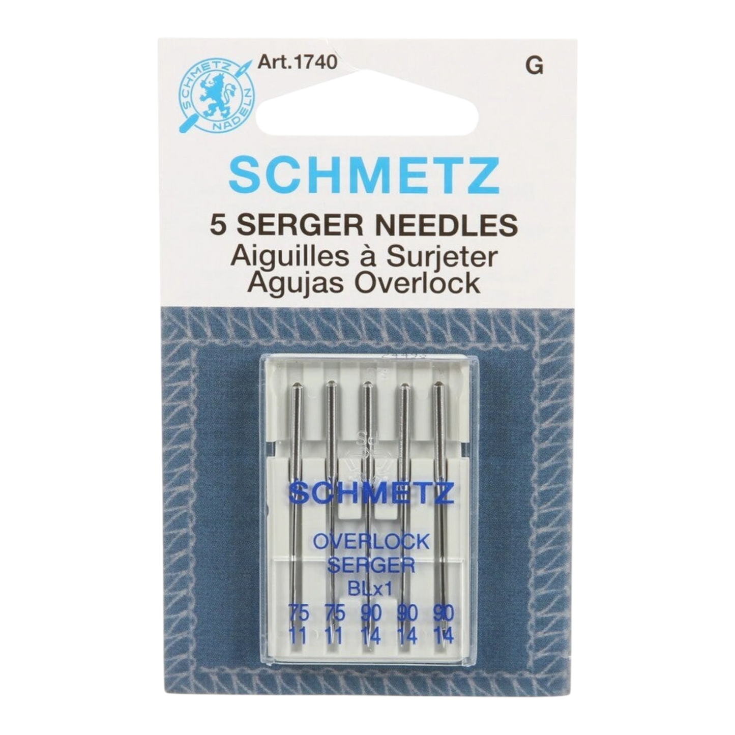 Schmetz Serger / Overlock BLX-1 Machine Needle Sizes 11/75 & 14/90 , quilting and needlework