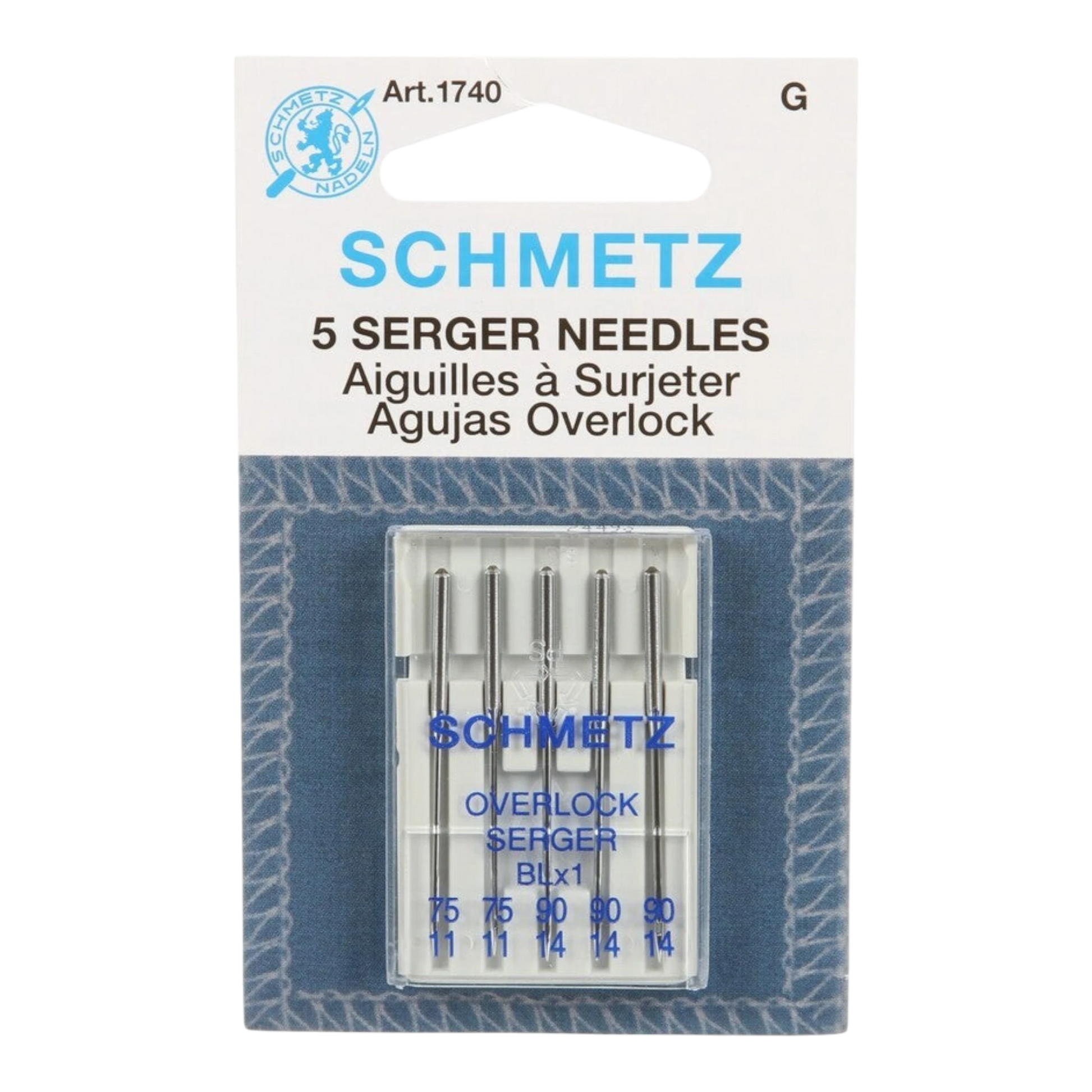 Schmetz Serger / Overlock BLX-1 Machine Needle Sizes 11/75 & 14/90 , quilting and needlework