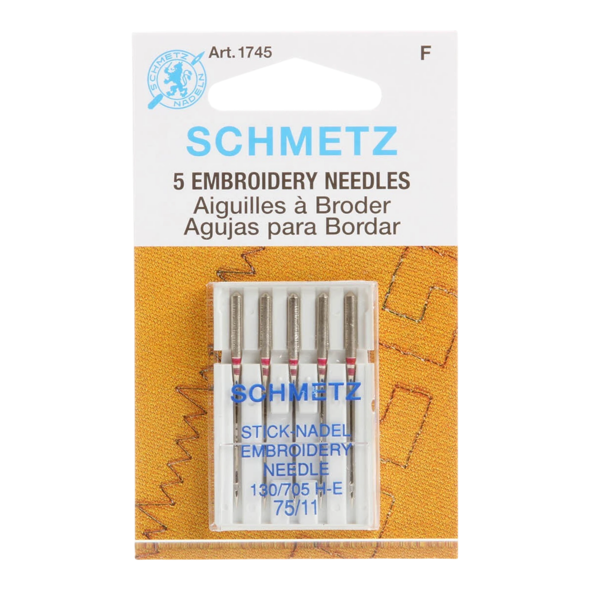 Schmetz Embroidery Machine Needle Size 75/11 pk5 , quilting and needlework