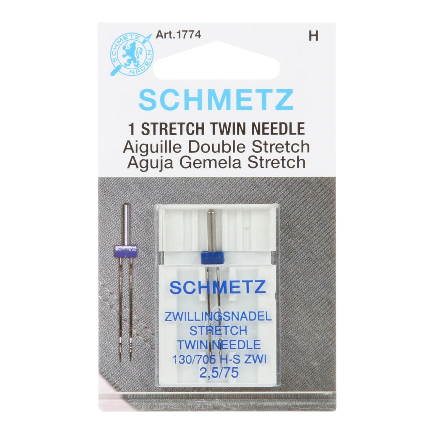 Schmetz Twin Stretch Machine Needle Size 75/2 1ct , quilting and needlework