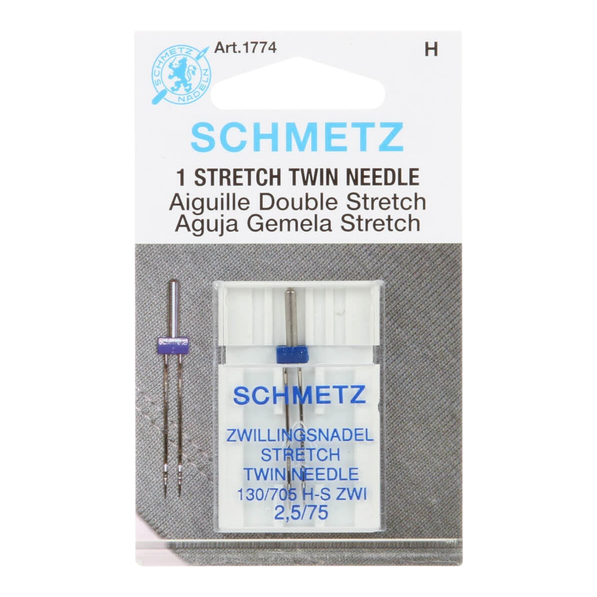 Schmetz Twin Stretch Machine Needle Size 75/2 1ct , quilting and needlework
