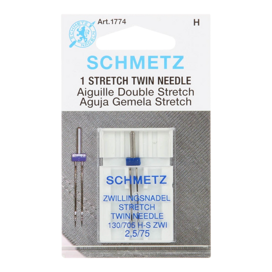 Schmetz Twin Stretch Machine Needle Size 75/2 1ct , quilting and needlework