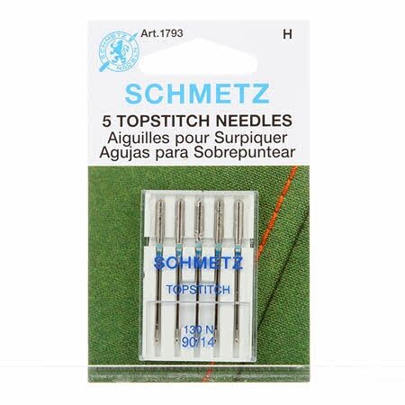 Schmetz Needles - Topstitch 90/14 Needle 5 Pack , quilting and needlework