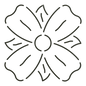 Quilt Stencil Dogwood for precise cutting, marking and patchwork