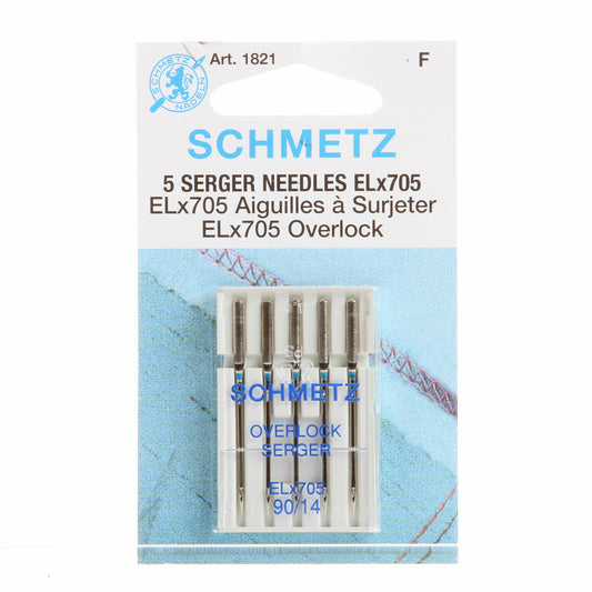 Schmetz Needles - Overlock/Serger 14/90 ELX705 5 PK , quilting and needlework