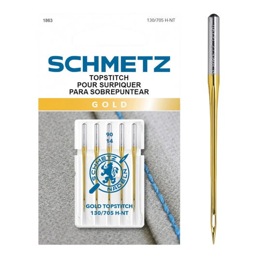 SCHMETZ Gold Topstitch Needles 90/14 , quilting and needlework