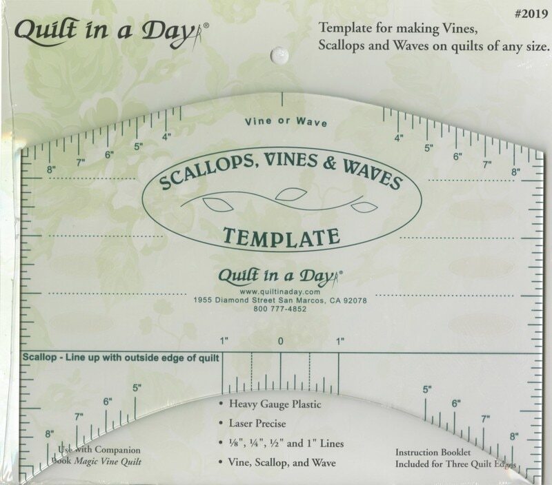 Scallop Vine & Waves Template for precise cutting, marking and patchwork