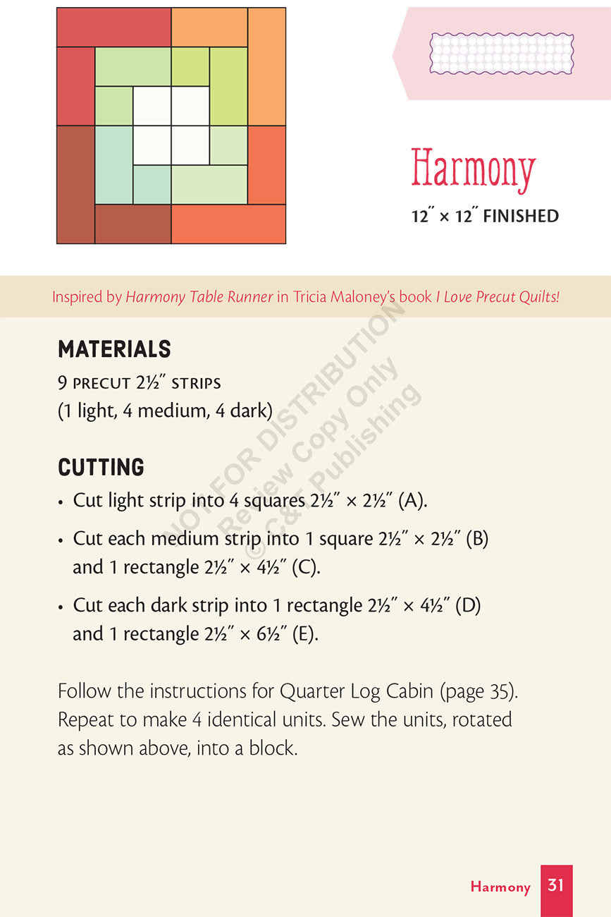 Quilting with Precuts Handy Pocket Guide Book – book preview 1