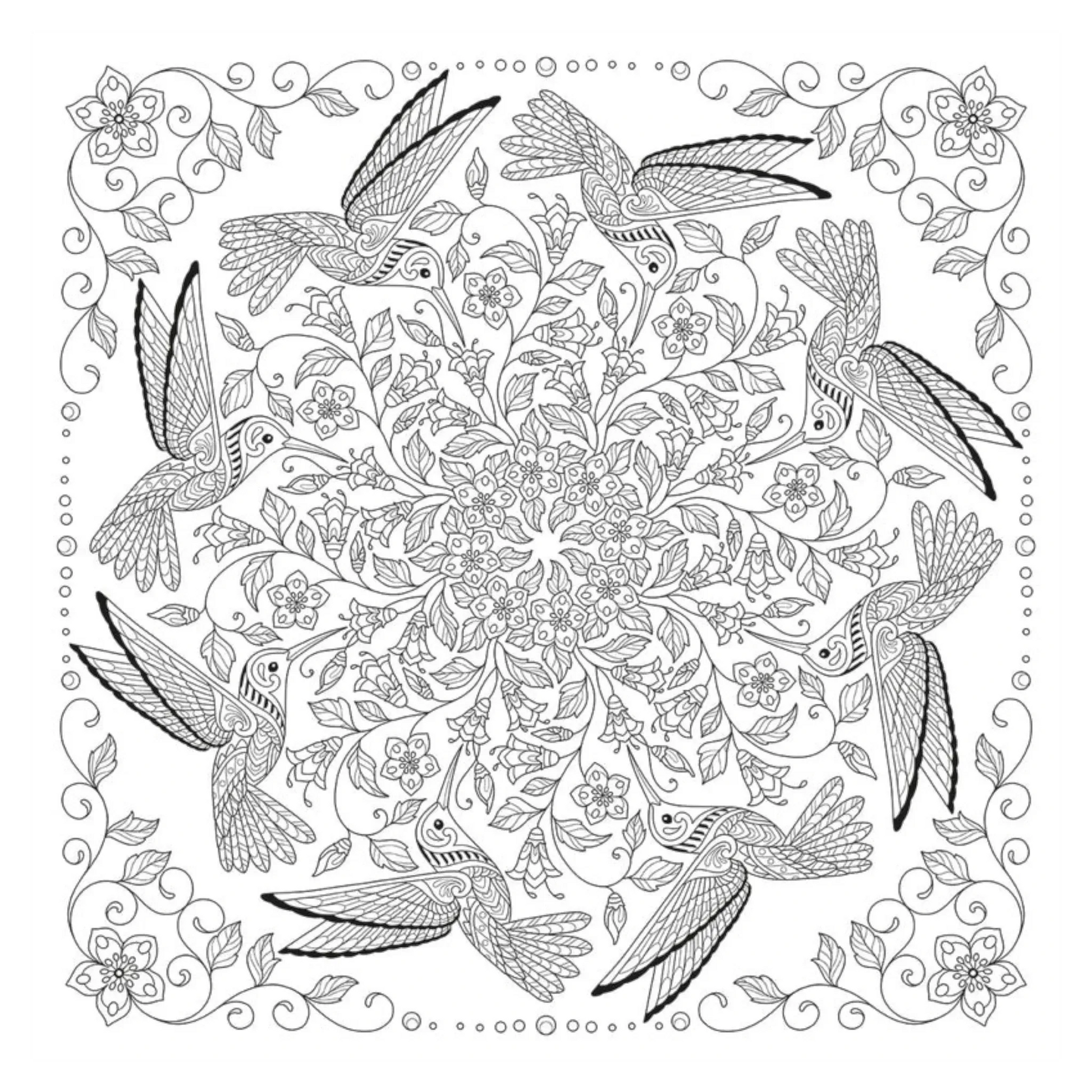 My Bird Mandala Coloring Book for bag making and sewing projects