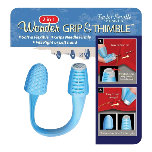 2-In-1 Wonder Grip and Thimble for hand sewing, quilting and needlework