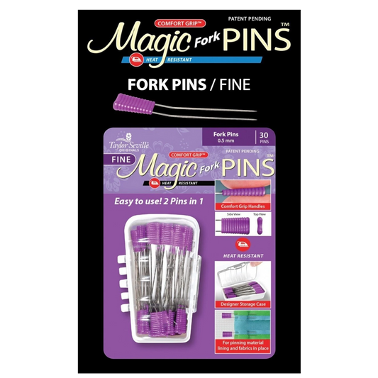Magic Fork Pins In Designer Case 30pc , quilting and needlework