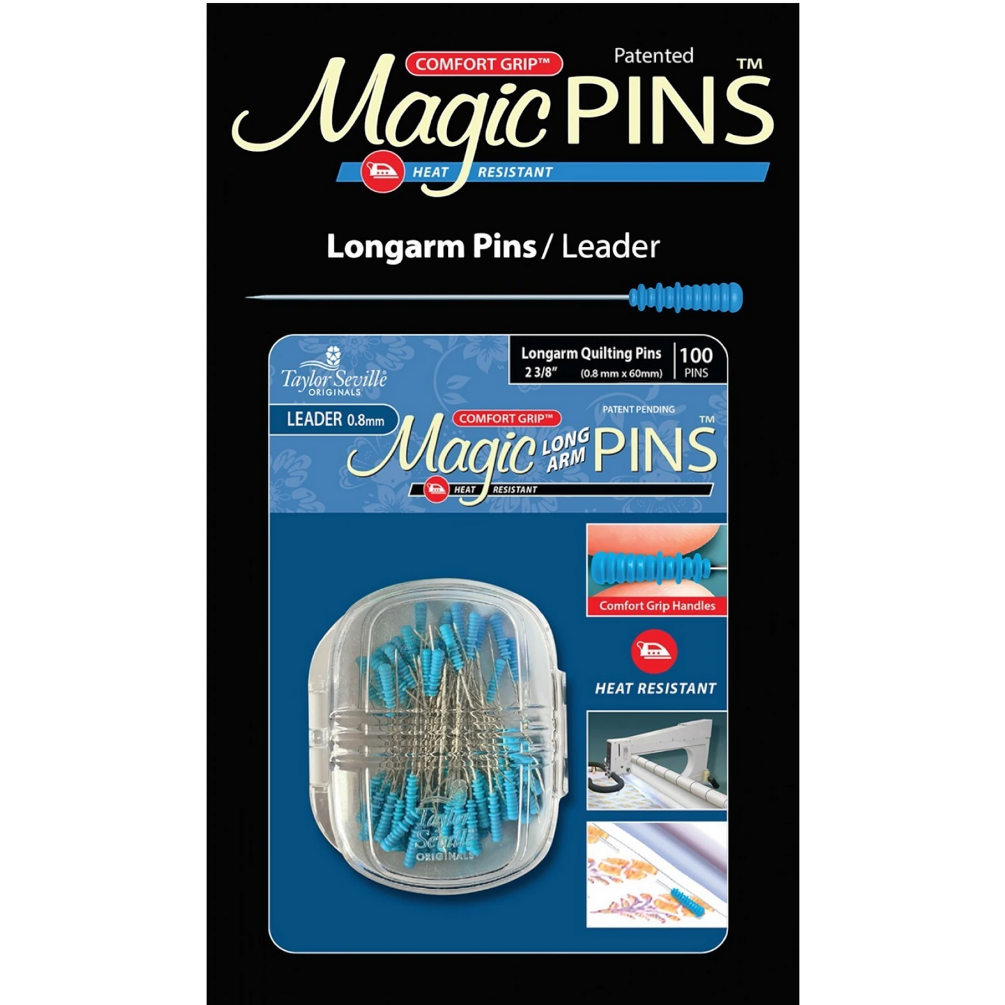 Magic Pins Long Arm Leader 100pc , quilting and needlework