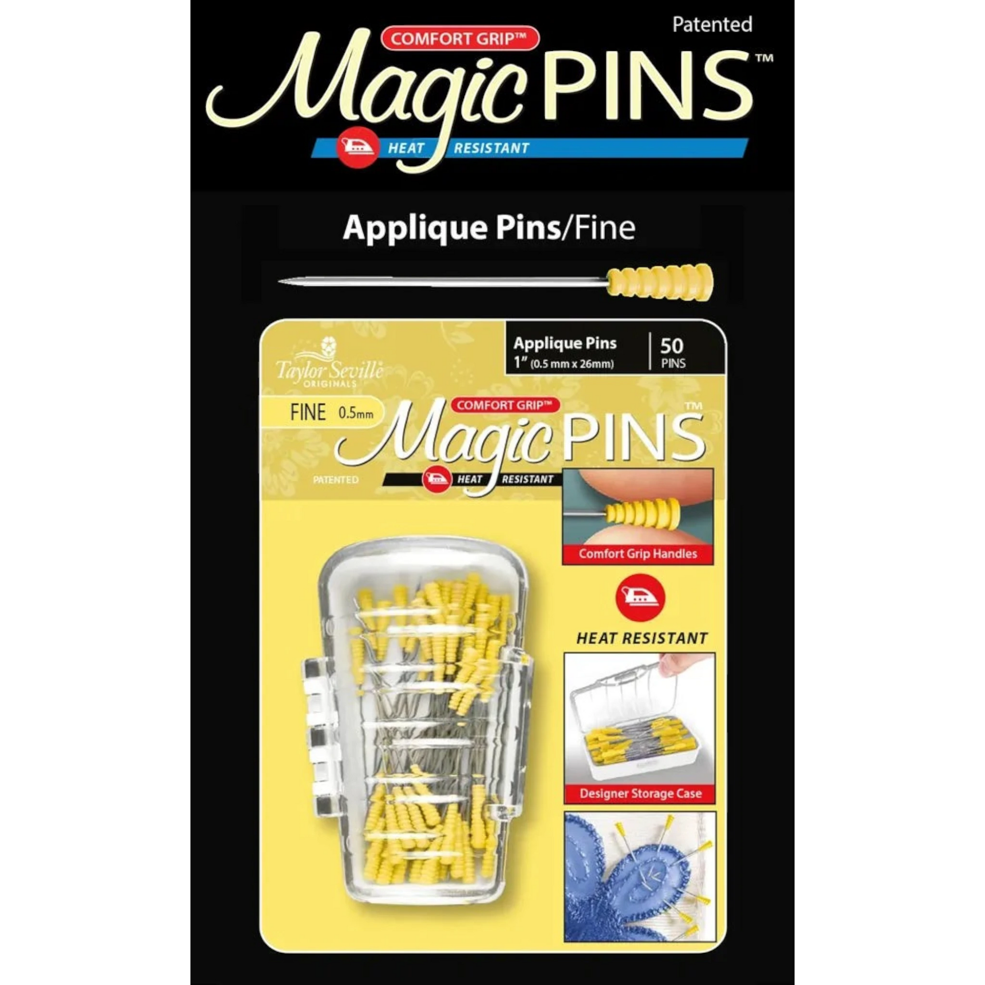 Magic Pins Applique Fine 50pc , quilting and needlework