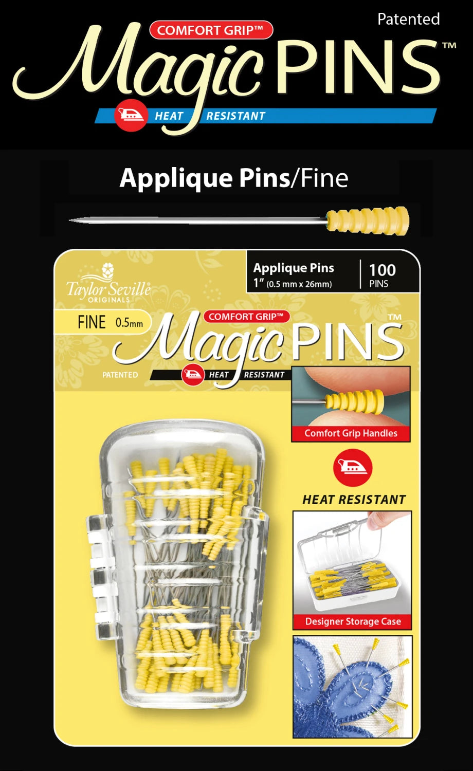 Magic Pins Applique Fine 100pc