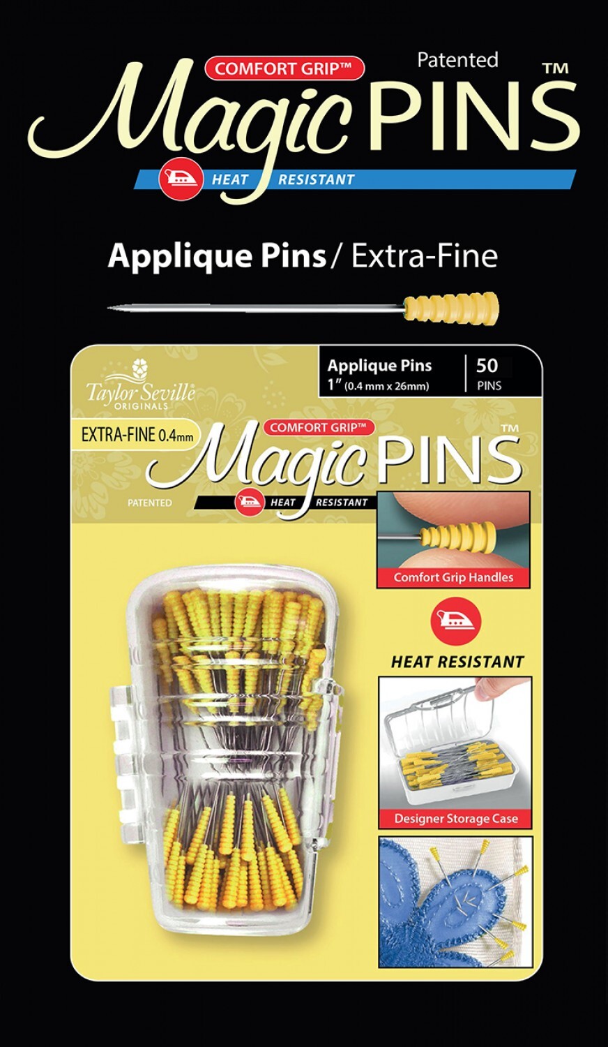 Magic Pins Applique EXTRA FINE 50pc , quilting and needlework