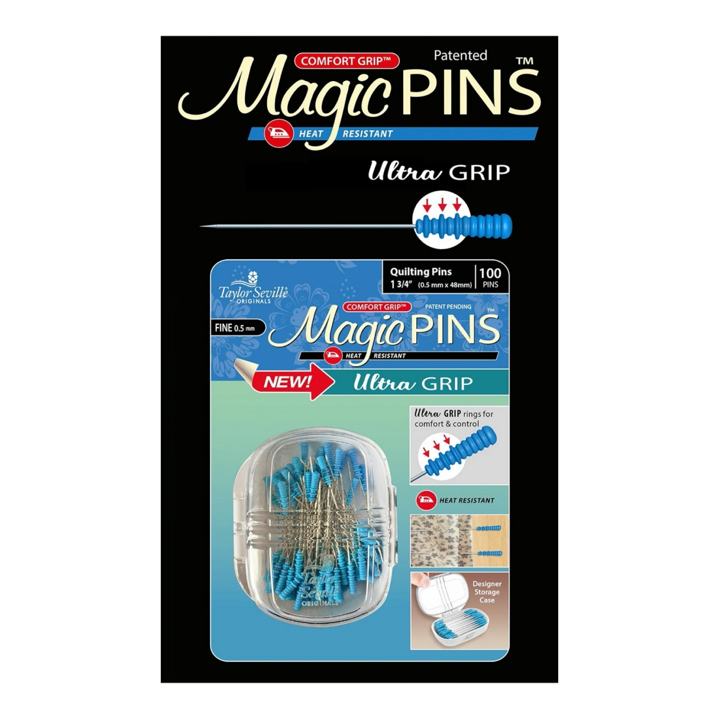 Magic Pins Ultra Grip Quiliting FINE 100pc , quilting and needlework