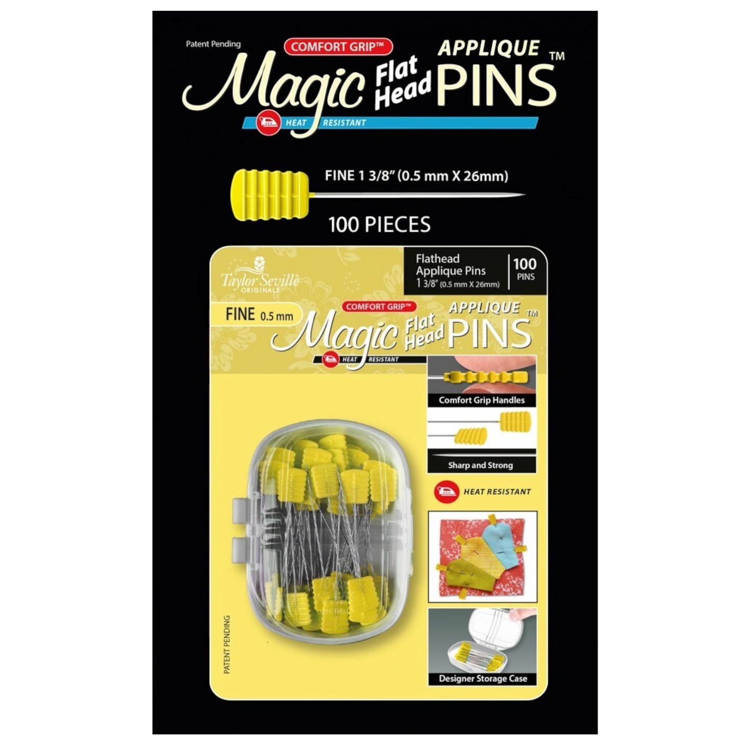 Magic Pins Flathead Applique Fine 100pc , quilting and needlework