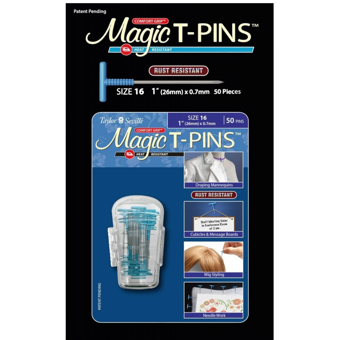 Magic T - Pins Size 16 50pc , quilting and needlework