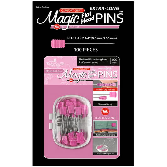 Magic Pins Flathead Extra Long Regular 0.6 mm 100pc , quilting and needlework