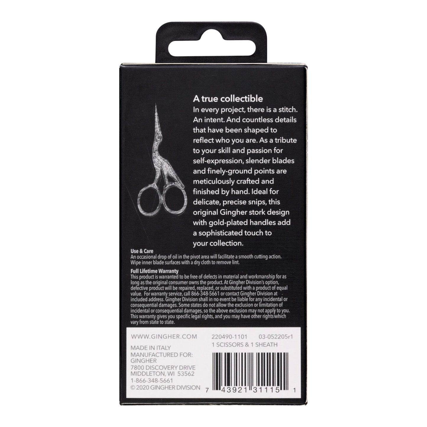 Gingher 89 mm Stork Embroidery Scissor sewing and quilting product