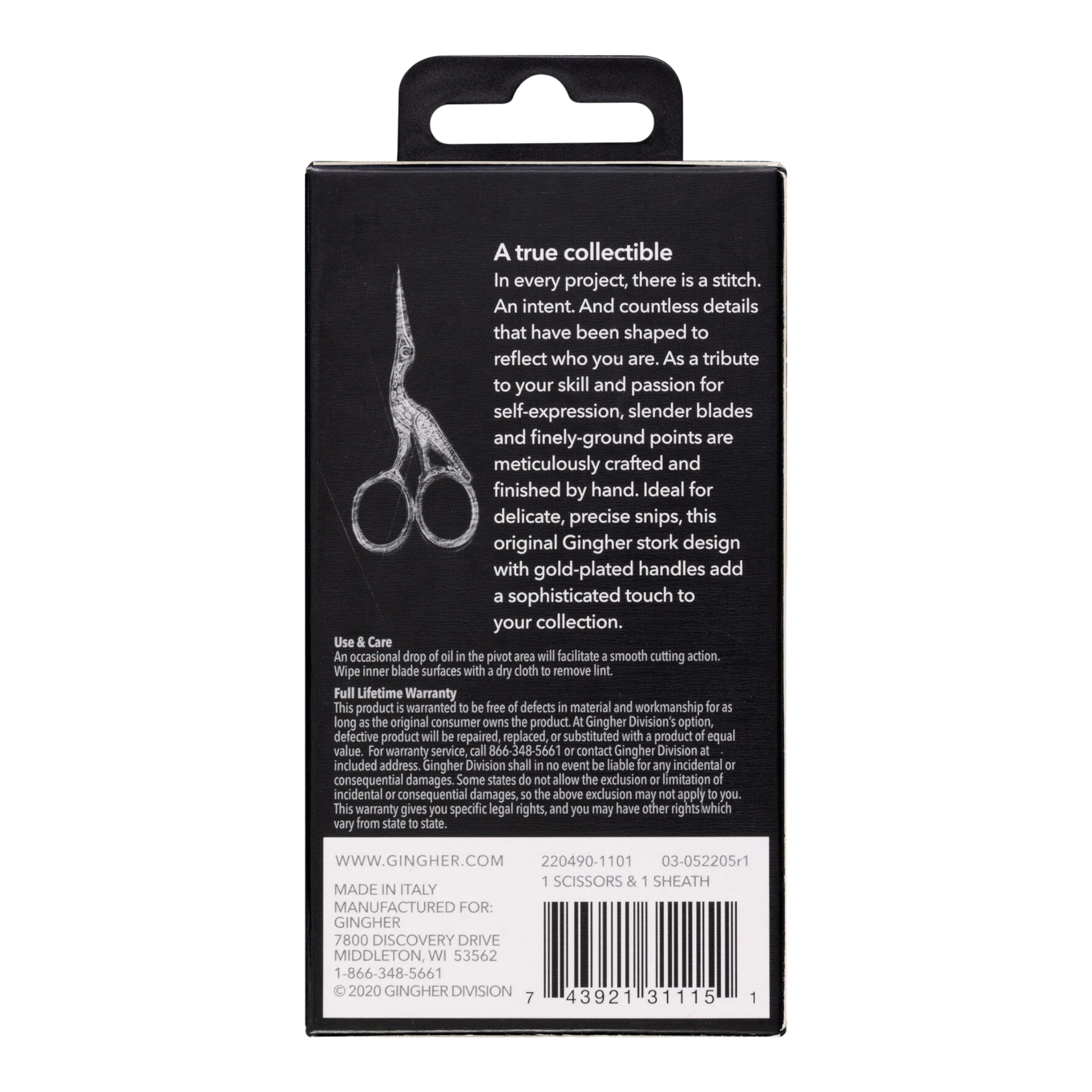 Gingher 89 mm Stork Embroidery Scissor sewing and quilting product