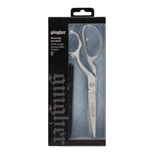 Gingher 203 mm Serrated/Knife Edge Dressmakers Shears Blunt Tip , quilting and fabric cutting