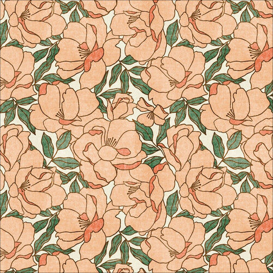 Rosy Deco-Organic Floribunda Light Coral/Green sewing and quilting product