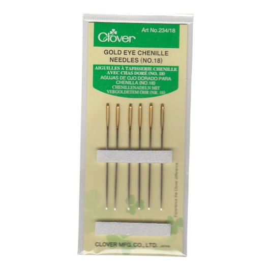 Clover Needle Gold Eye Chenille SZ 18 , quilting and needlework