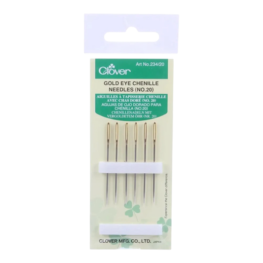 Clover Needle Gold Eye Chenille SZ 20 , quilting and needlework