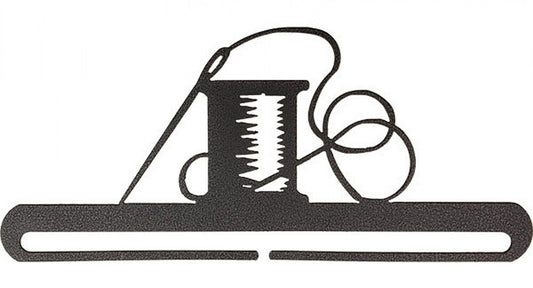 Quilt Hanger - Needle & Thread Split Bottom Charcoal 152 mm x 152 mm for quilt display and sewing room organisation