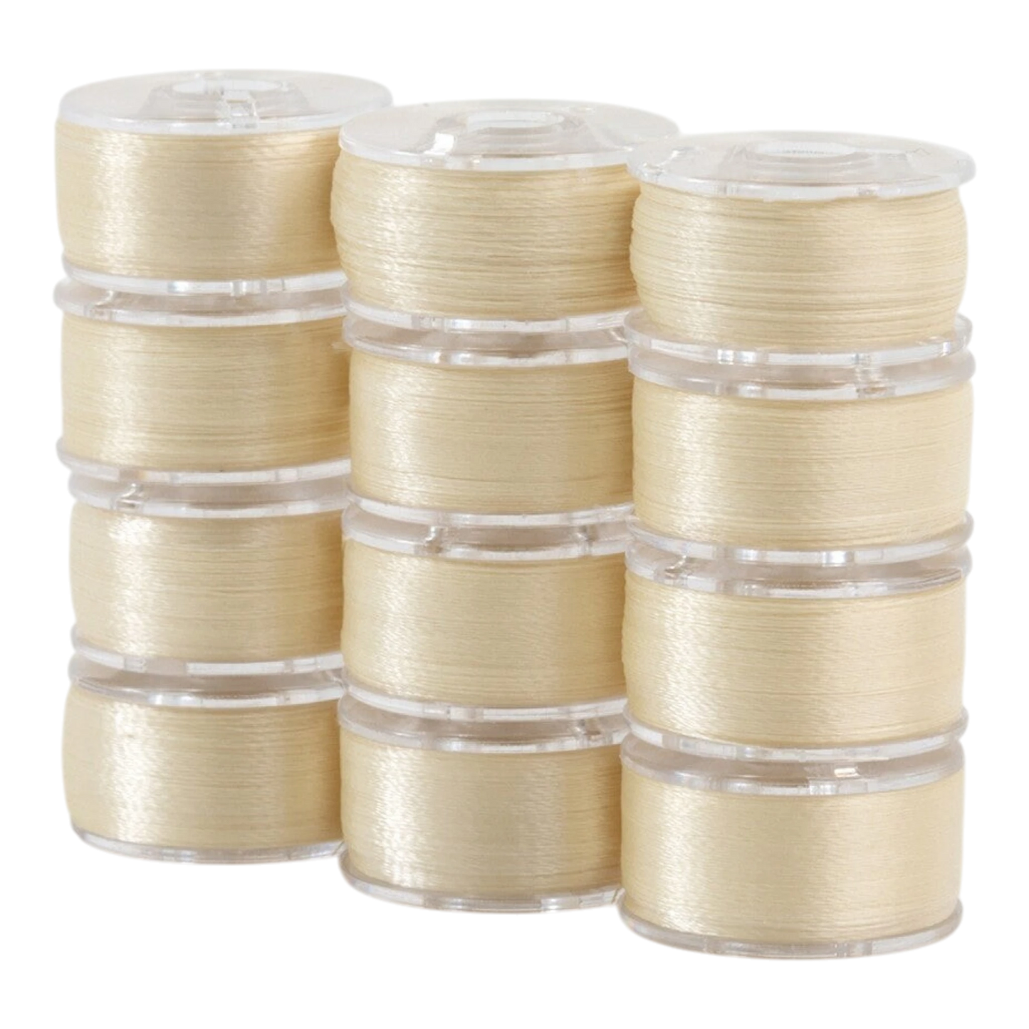 SuperBobs Polyester Bobbin 12pk Class 15 Cream machine threading and quilting