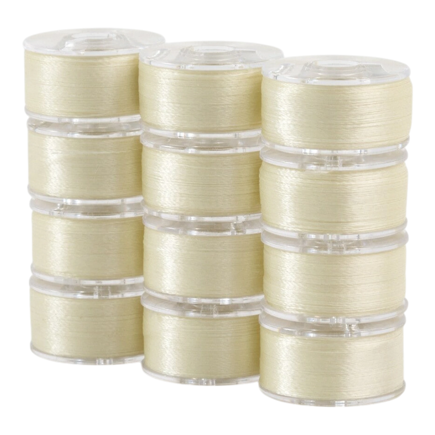 SuperBobs Polyester Bobbin 12pk Class 15 IVORY machine threading and quilting