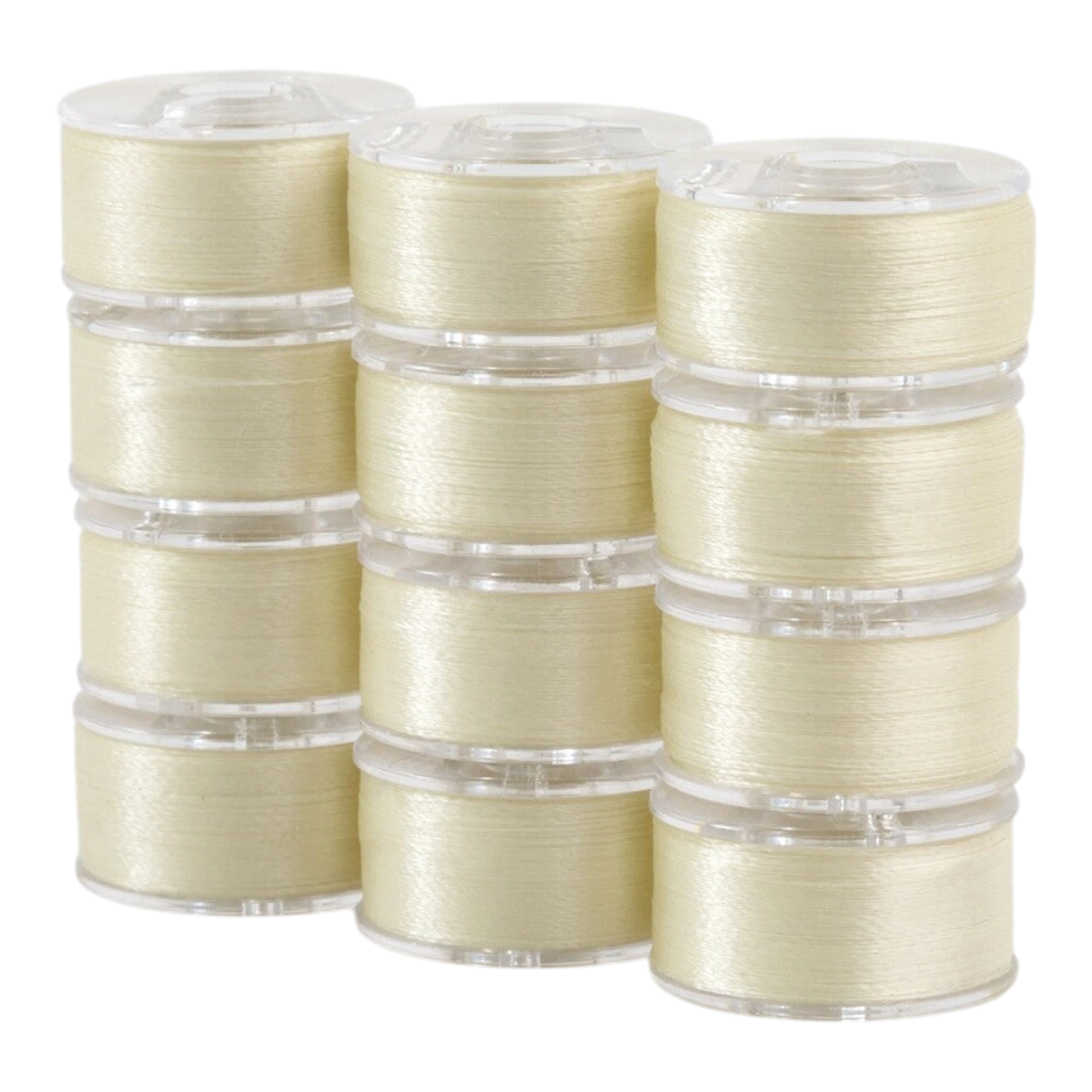 SuperBobs Polyester Bobbin 12pk Class 15 IVORY machine threading and quilting