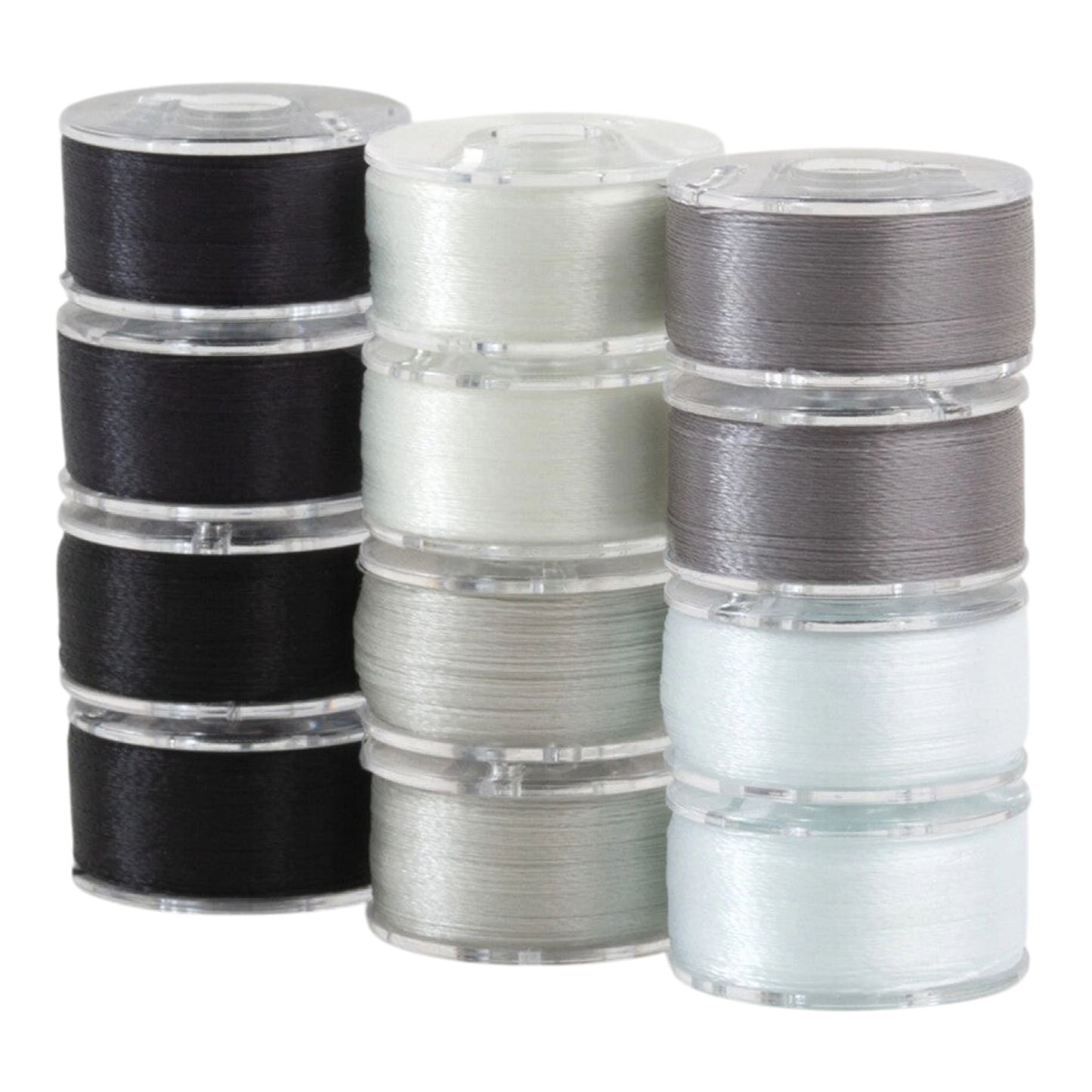 SuperBobs Polyester Bobbin 12pk Class 15 Monochrome machine threading and quilting