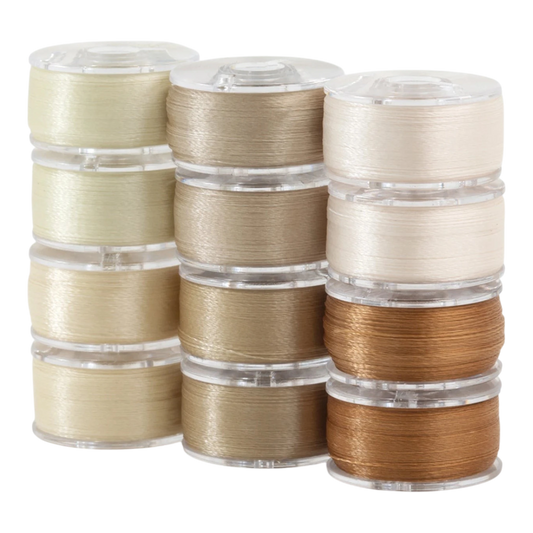 SuperBobs Polyester Bobbin 12pk Class 15 Neutral