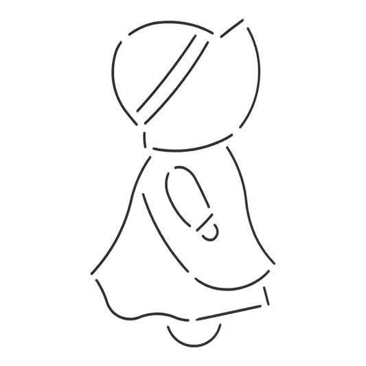 Quilt Stencil Sunbonnet Sue 4x7in for precise cutting, marking and patchwork