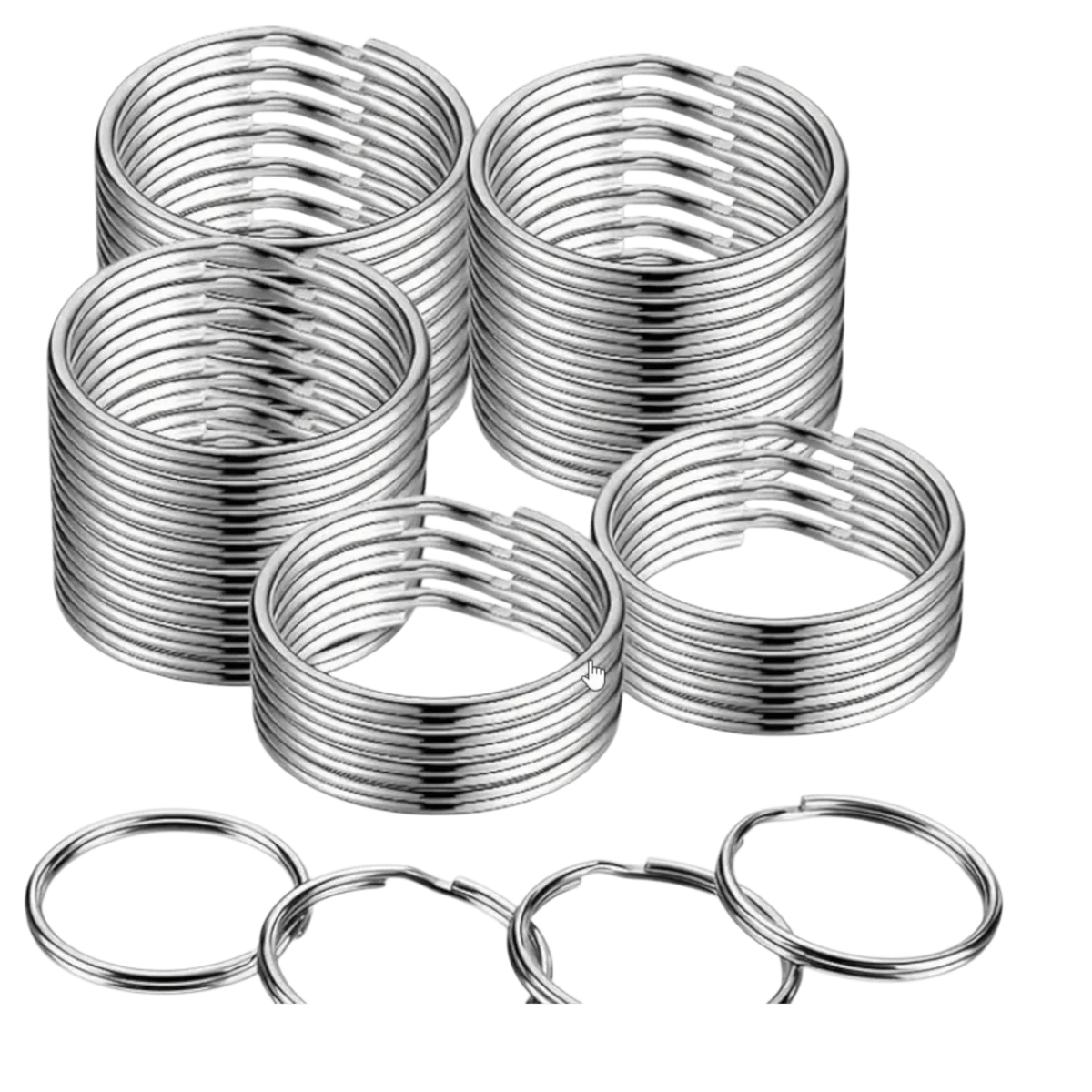 Stainless Steel Key Fob Rings - Approx. 1-3/16in (30mm)