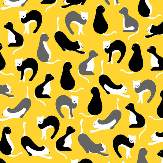 Buttercup Feline Fine Cats Yellow sewing and quilting product