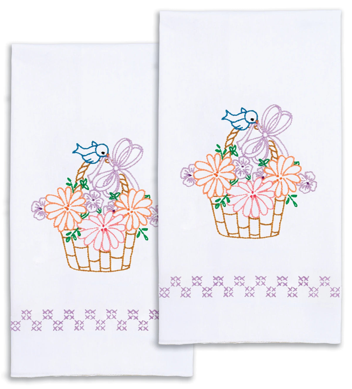 Bird On A Basket Decorative Hand Towels